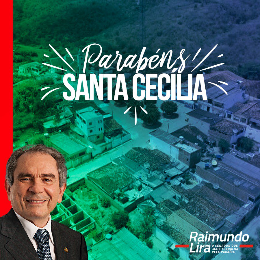 Parabéns, Santa Cecília e Serra Grande! O senador que mais trabalha pela Paraíba, Raimundo Lira (PMDB-PB), deseja a todos os cidadãos dos municípios um feliz aniversário e próspero 2018.