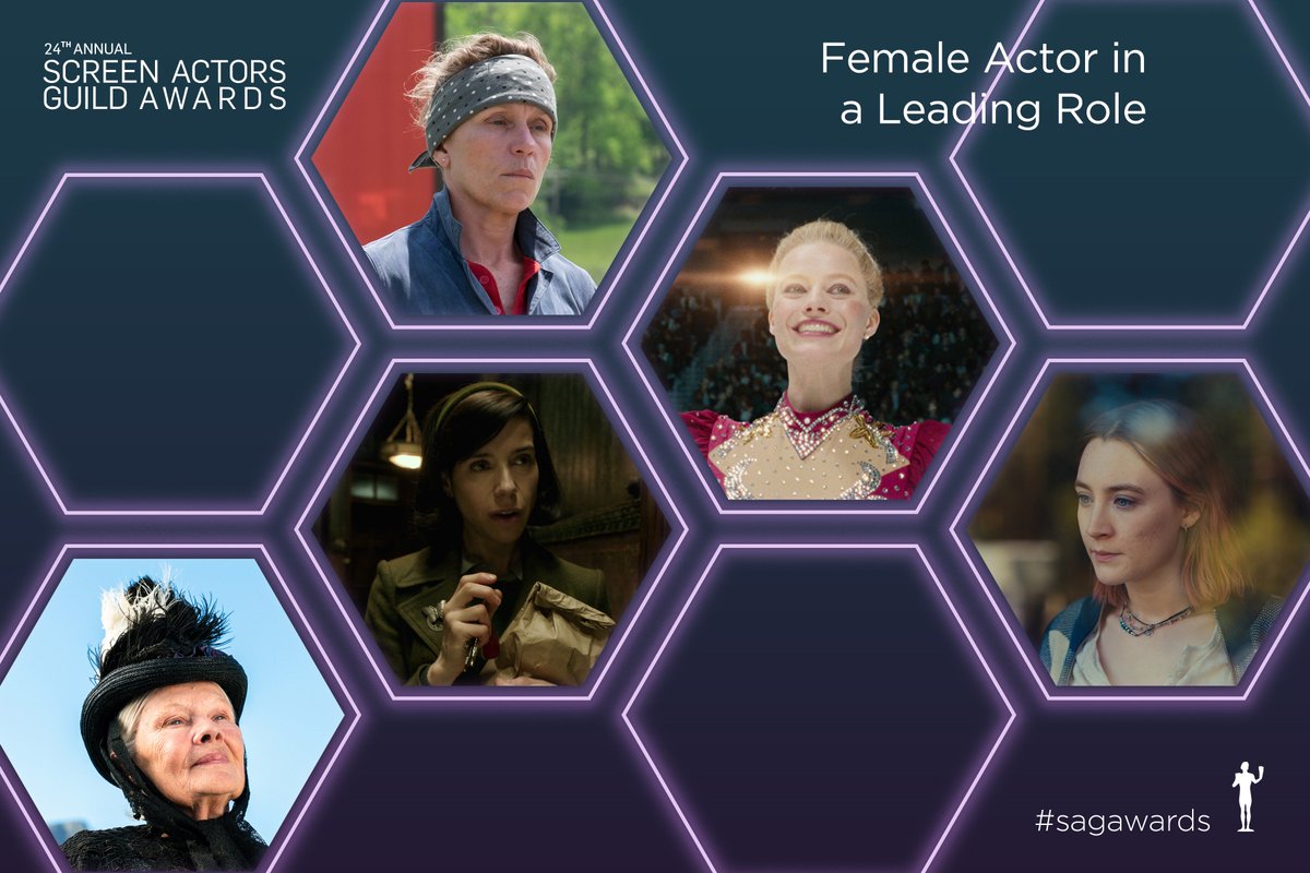 And the nominees for Female Actor in a Leading Role are… #JudiDench, #SallyHawkins, #FrancesMcDormand, @MargotRobbie and #SaoirseRonan!