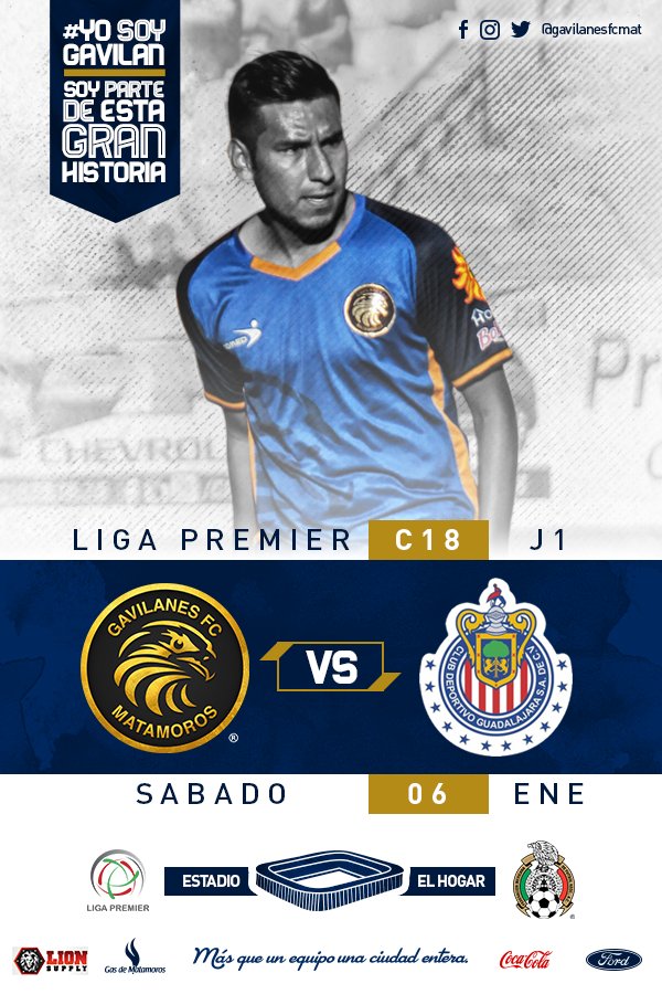 gavilanesfcmat's tweet photo. Ya se acerca el Clausura 2018 de la Liga Premier (2da División) y ya estamos preparándonos para esta nueva temporada, aquí te dejamos la invitación para que apartes la fecha. https://t.co/mbO1BJVFe5