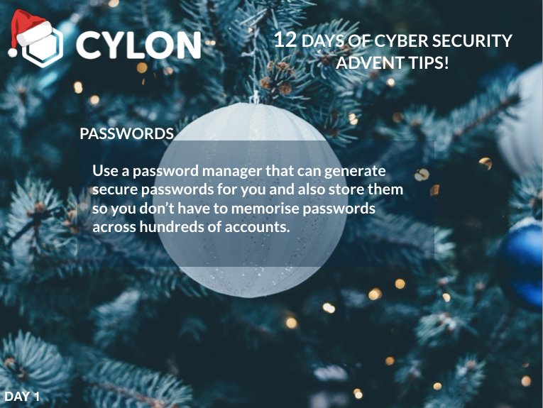 CyLonVentures's tweet image. CyLon 12 days of #cybersecurity advent tips! #wednesdaywisdom