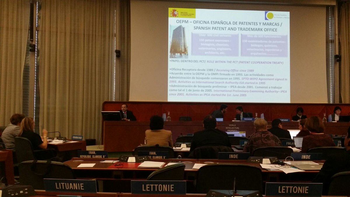 leo_belda's tweet photo. La @OEPM_es presenta en el #SCP27 su labor de cooperación en materia de examen y búsqueda de #patentes https://t.co/LujJvFydwx