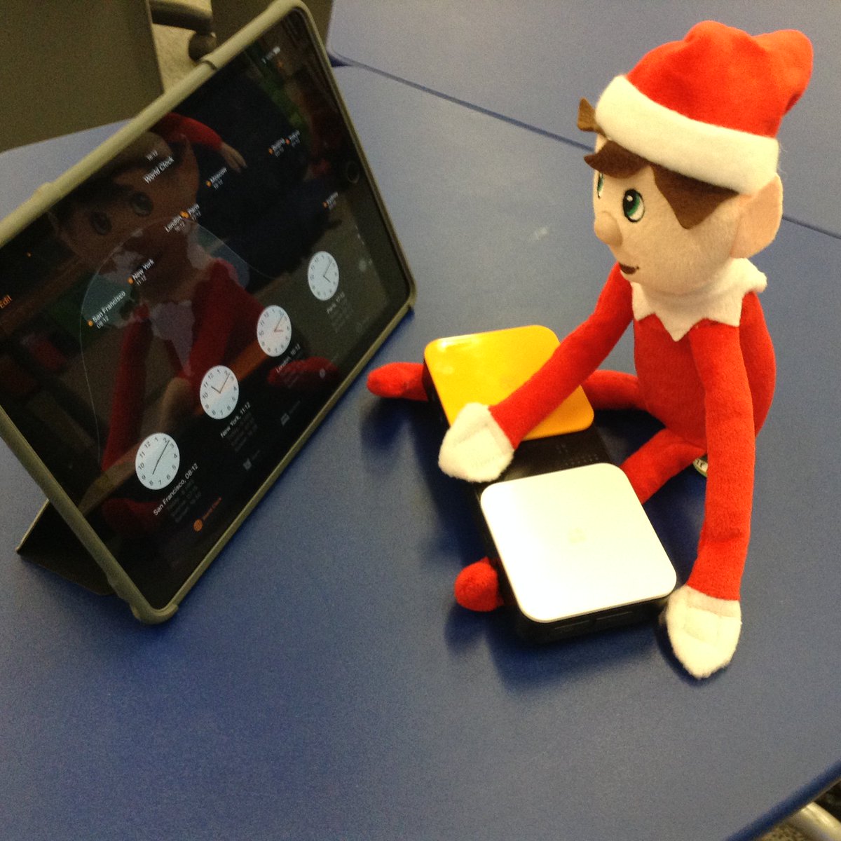 Treloar_TechHub's tweet image. Elf is using the @AbleNetInc #Blue2Switch with an @apple iPad @Solutions_Inc, to check on the World Clock. He wants to know exactly how many seconds, minutes, hours until Christmas Day and the switch helps him search with ease, it’s all about #accessibility.