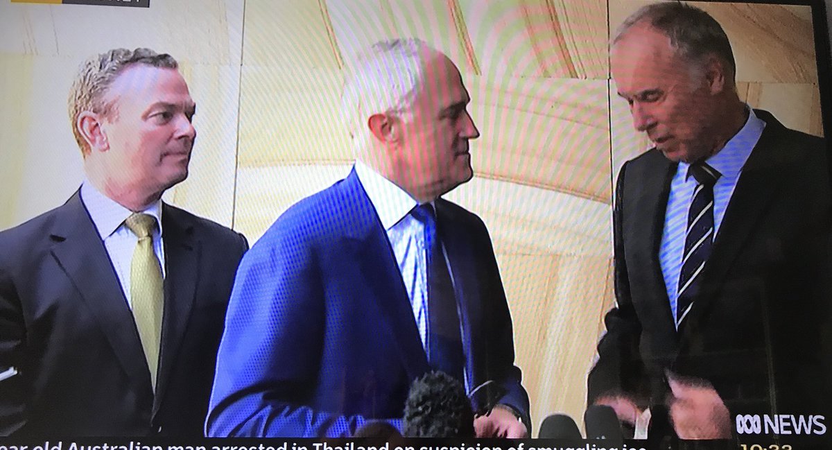 mana_kailani's tweet photo. John Alexander with his minders says if KK wins, Bill Shorten gets power& he’ll remove negative gearing & house prices will fall. Yep can’t have ordinary ppl affording houses #auspol #Bennelong https://t.co/y5xNfw3QRq