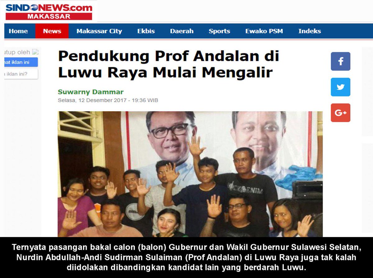Inilah pmimpin yg pas dan serasi utk Sulsel lbh baik #ProfAndalan4Sulsel #KerjaNyata #SulselJaya <a href="/MNurdinAbdullah/">Nurdin Abdullah</a> <a href="/Metro_TV/">METRO TV</a>
