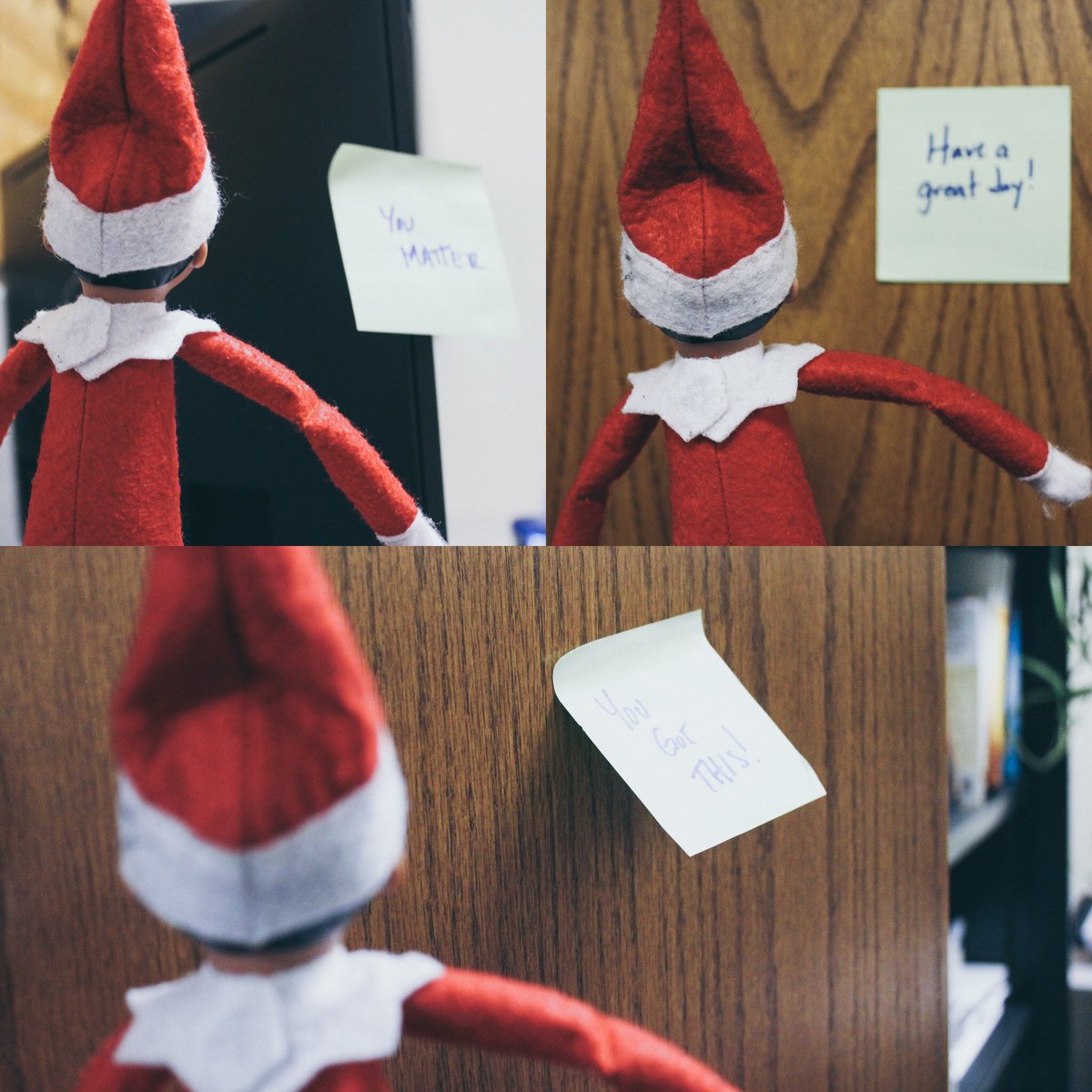 WillowCreekCC's tweet photo. Will, the Willow elf, has been busy leaving encouragement notes all over Willow. For Day 13 of Advent, we invite you to do the same, and leave positive notes for your family, your friends and even your coworkers! 
#WillowCreekCC #WillowAdvent #LoveEveryoneAlways #OnlyGod https://t.co/9MfPgqDGvT