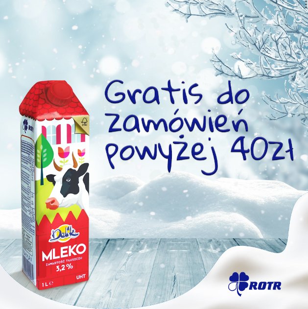 rotr_mleko's tweet photo. #PROMOCJA! Tylko dzisiaj do zamówienia powyżej 40 zł dołączamy wyśmienite #mleko 3,2% ROTR! Idealne do świątecznych wypieków. Zachęcamy do zakupów na https://t.co/OVhCULL1x5. #wypieki #zakupy https://t.co/gsARJ1bXxb