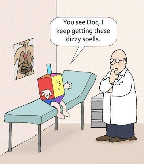 Morrison_Chiro's tweet photo. Dizziness may be related to your neck pain and/or headaches! https://t.co/bHv9vFzT2n #dizzyspell #dreidel #hanukkahhumor #chiropractic https://t.co/2CaJDwc18i