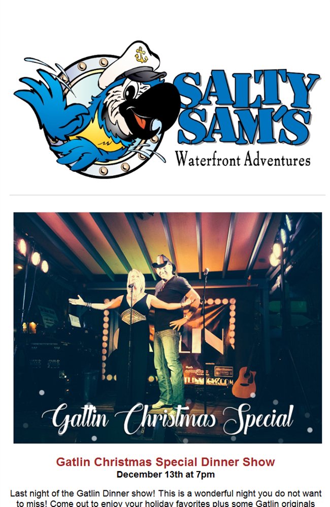 ParrotKeyGrill's tweet photo. Make Holiday memories at Salty Sam's! https://t.co/rN0TlI4z2N https://t.co/jPx69W9Agx