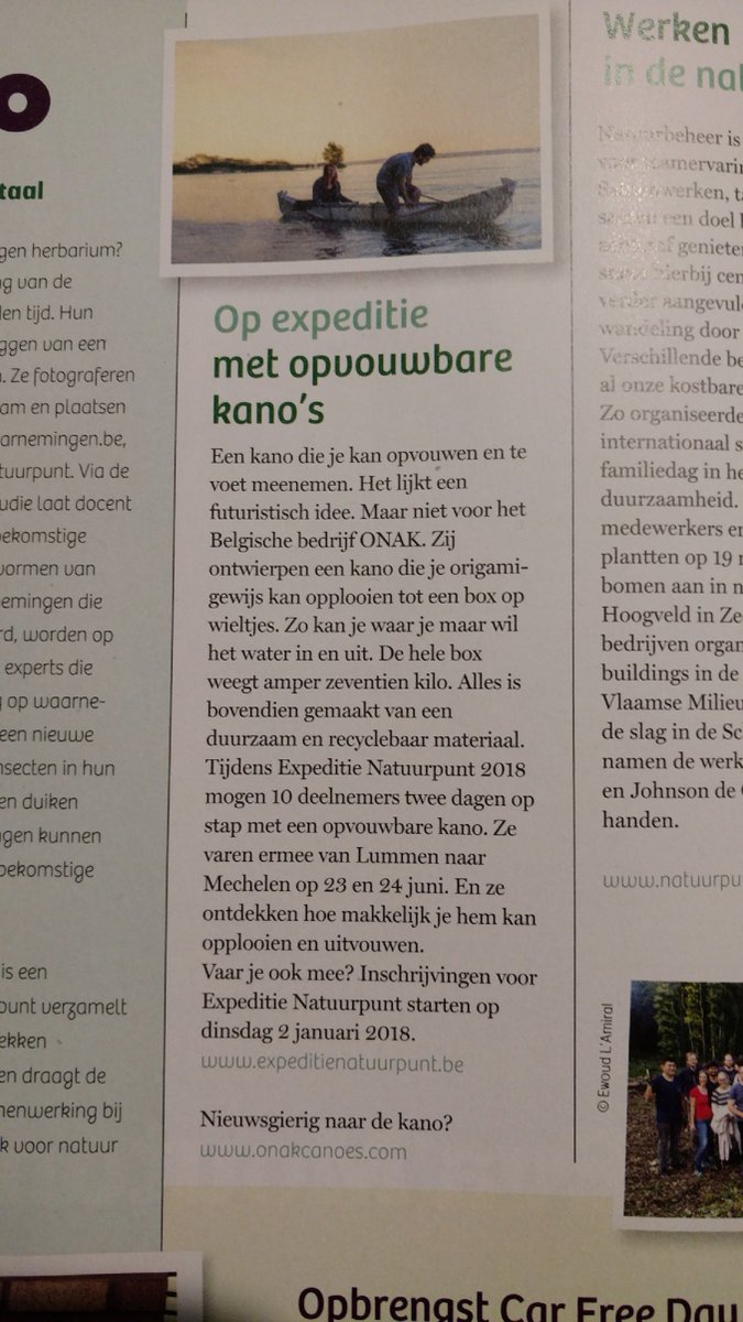 ONAKcanoes's tweet photo. Ontdek de snelheid en kracht van de ONAK #kano tijdens de #Natuurpunt #Expeditie 2018! Mis deze uniek peddelkans niet! Inschrijvingen vanaf 02/01 op https://t.co/1vb3mxsWUW @MijnNatuurpunt https://t.co/QwrrUyExND