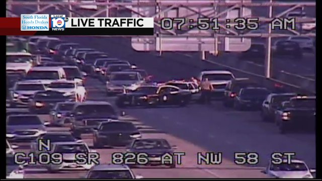 Crash on SR-826 SB at NW 58th St #traffic https://t.co/vrIIv83gKv