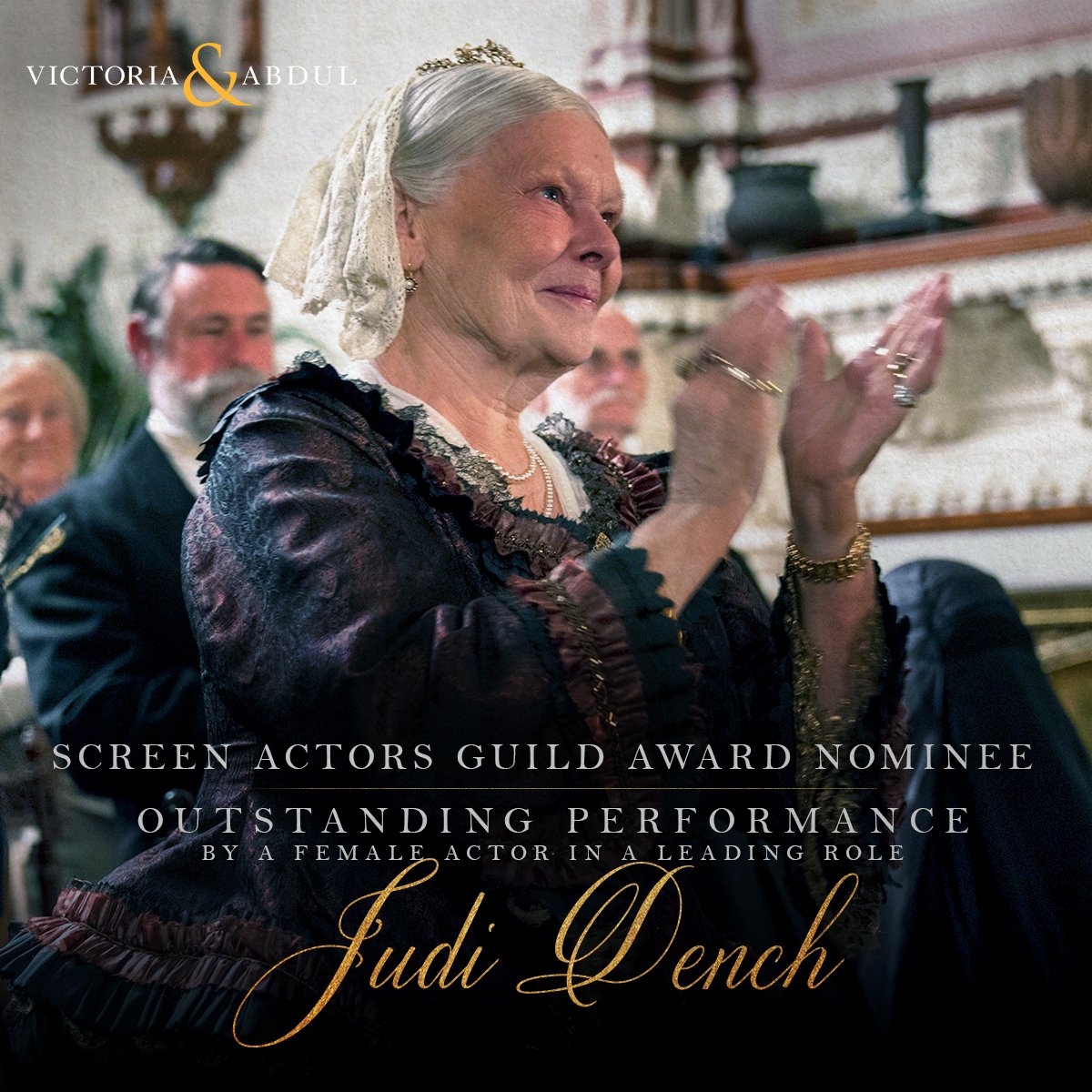 A huge congrats to Judi Dench on her @SAGawards nomination for Female Actor in a Leading Role! #VictoriaAndAbdul