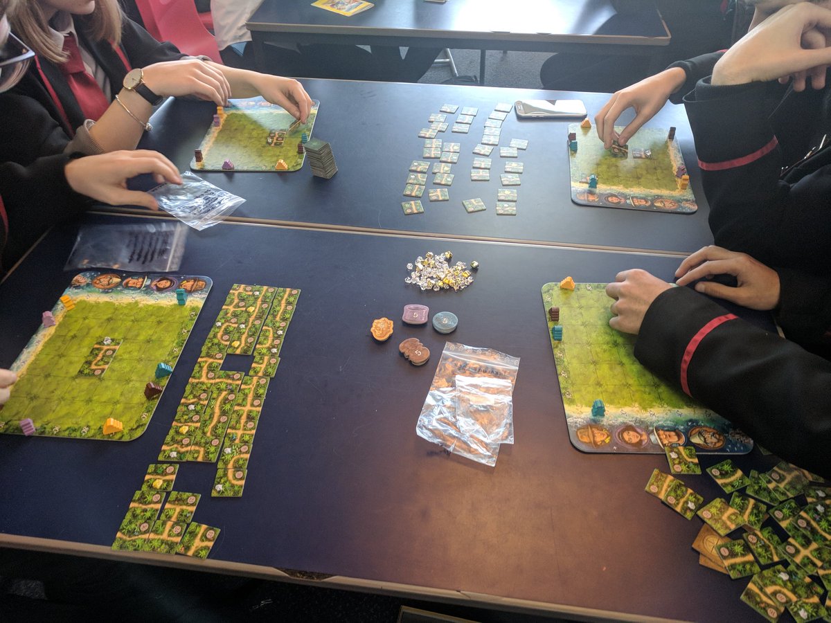 WCHS_GamesClub's tweet photo. Bit quiet at games club today as it is Christmas lunch but we had groups playing Karuba and Maths Fluxx. Thanks again @BoardGameGuru https://t.co/VoOJl3W129