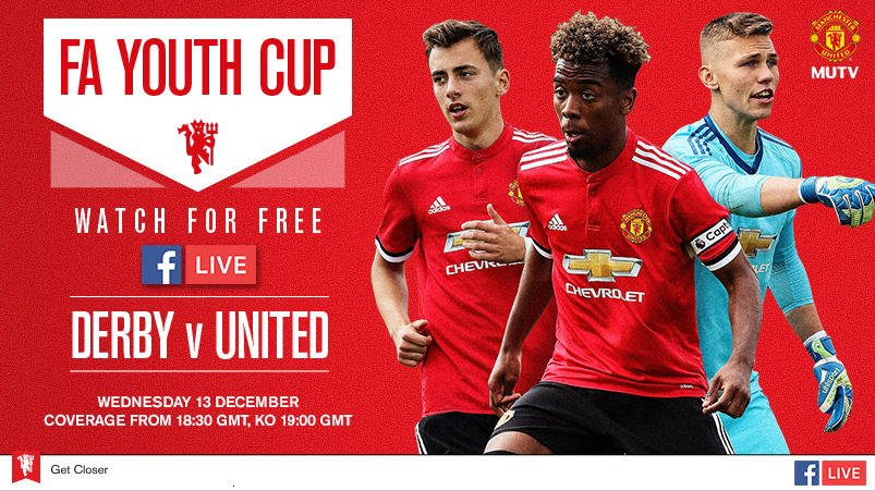 U18s: Join us live on Facebook at 18:30 GMT to watch Derby v #MUFC in the FA Youth Cup: manutd.co/BvW