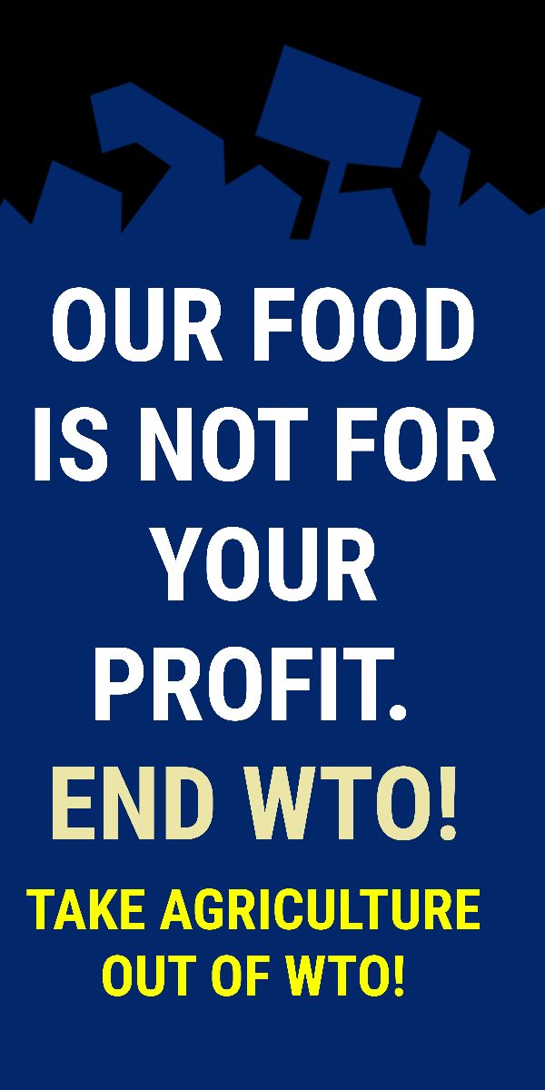 600 million farmers in India are poor & struggling to make a living in post @WTO times, with
crashing prices & huge farm subsidies given by rich countries. @sureshpprabhu stand with your
farmers. @DoCGoI don’t trade away their livelihoods. #IndiaAtWTO #MC11
