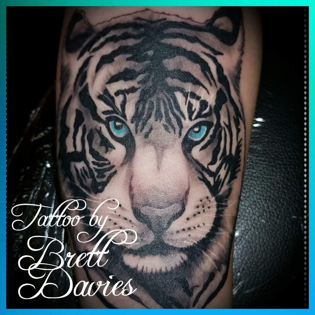 realistic tiger tattoo done at Masterpiece Tattoo in San Francisco