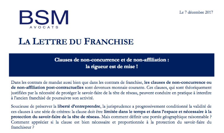 BSMAVOCATS's tweet photo. Pour connaître l'actualité de la #franchise, lisez notre dernière Newsletter ! https://t.co/S9wgJlfrgF https://t.co/haCfmTcm1Z