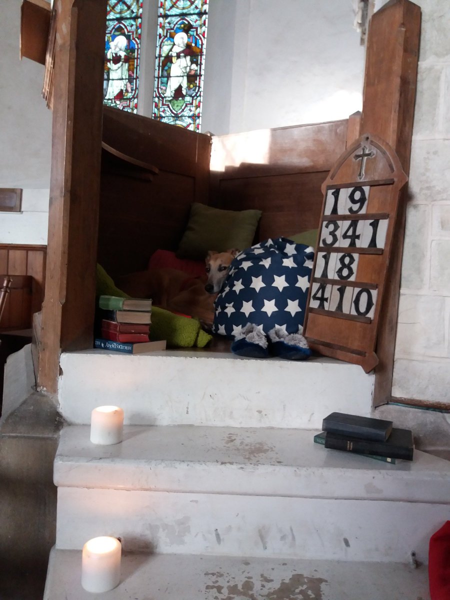 ChurchCamping's tweet image. We&apos;re on another photo shoot today. This time in a medieval church that inspired Charles Dickens. #ChampBot Jake has found the perfect reading corner
