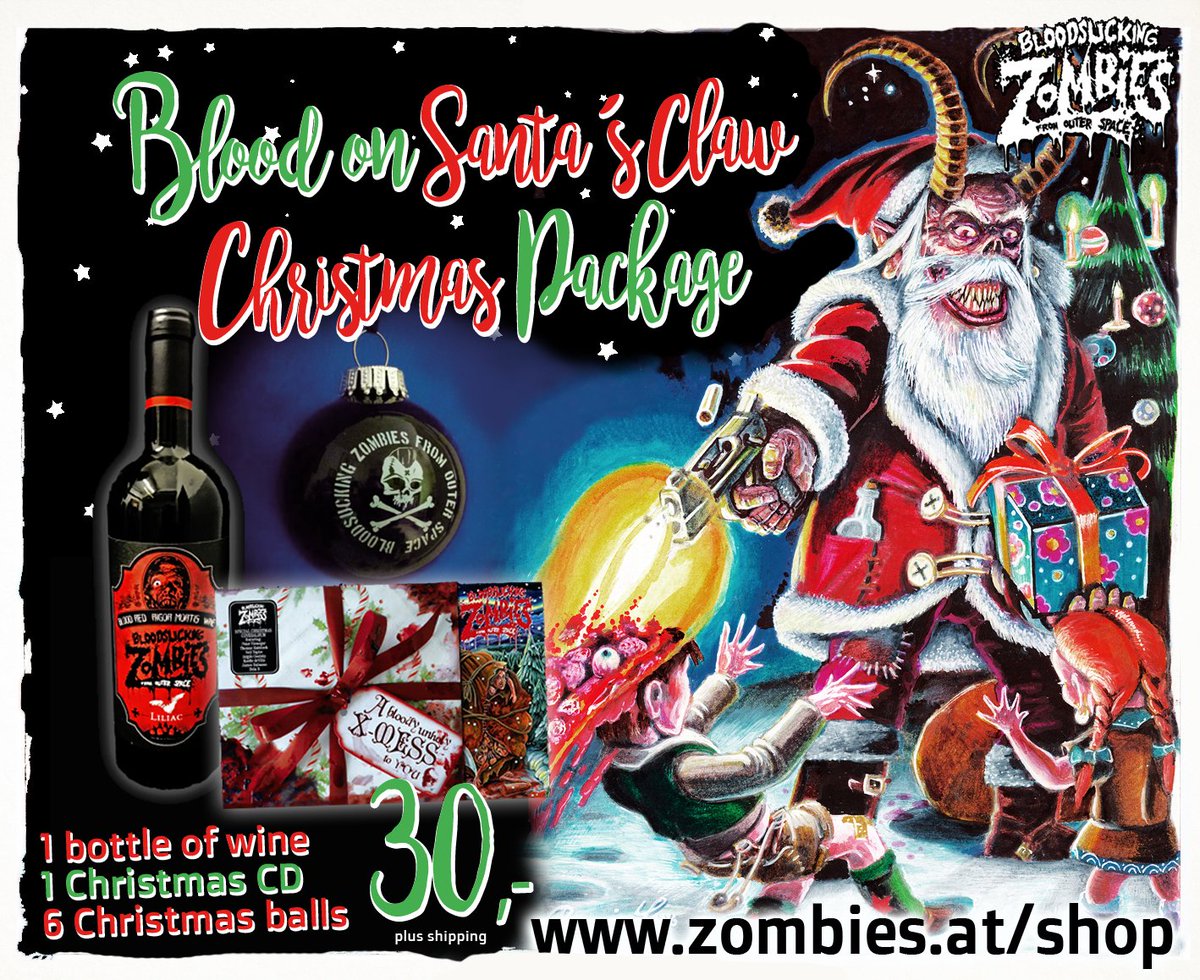 🎄🎁 Looking for a special X-Mas present to put under the tree? What about the "Blood on Santa´s Claw Package"? 🎁🎄
Available at our shop now! -&gt;zombies.at/shop/index.php…
#bzfos #Christmas #Xmas #zombies #giftideas #Weihnachten #Geschenke #presents #horror #punk #SantaClaus