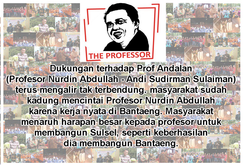 Smoga harapan masyarakat sulsel bisa trcapai 
<a href="/MNurdinAbdullah/">Nurdin Abdullah</a> 
<a href="/tvrisulsel/">TVRI SULSEL NEWS</a> <a href="/TRANS7/">TRANS7</a> <a href="/Area_Sulsel/">Iklan Sulawesi Sel</a> <a href="/detikcom/">detikcom</a> 
#ProfAndalan4Sulsel #KerjaNyata #SulselJaya