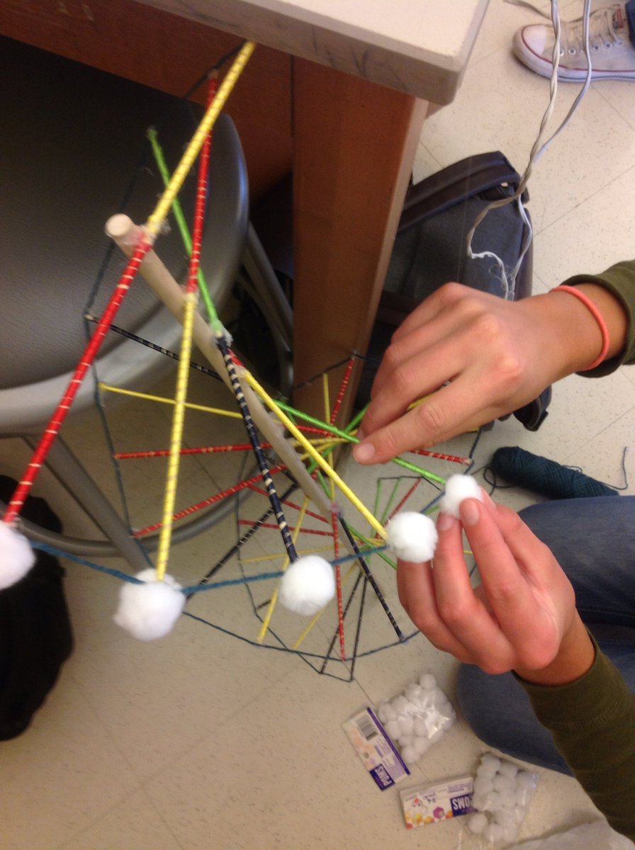 salilley's tweet photo. DNA models of all different styles decorate the lab. #structureandfunction #nccsus #9LilleyBio https://t.co/pAQvxe8QIw