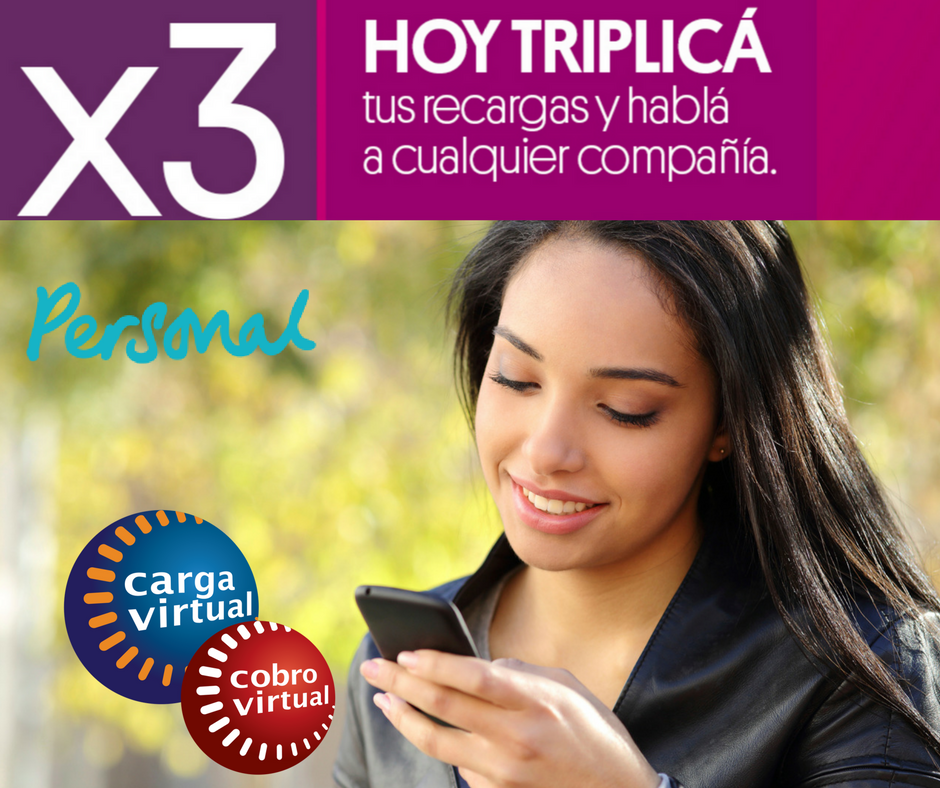 CargaVirtualAR's tweet photo. ¡Contale a tus clientes amigos que ::HOY:: las recargas de @PersonalAr se #triplican! 😁🎉 #CargaVirtual #CargaVirtualTeDaMás https://t.co/xR0racbVLw