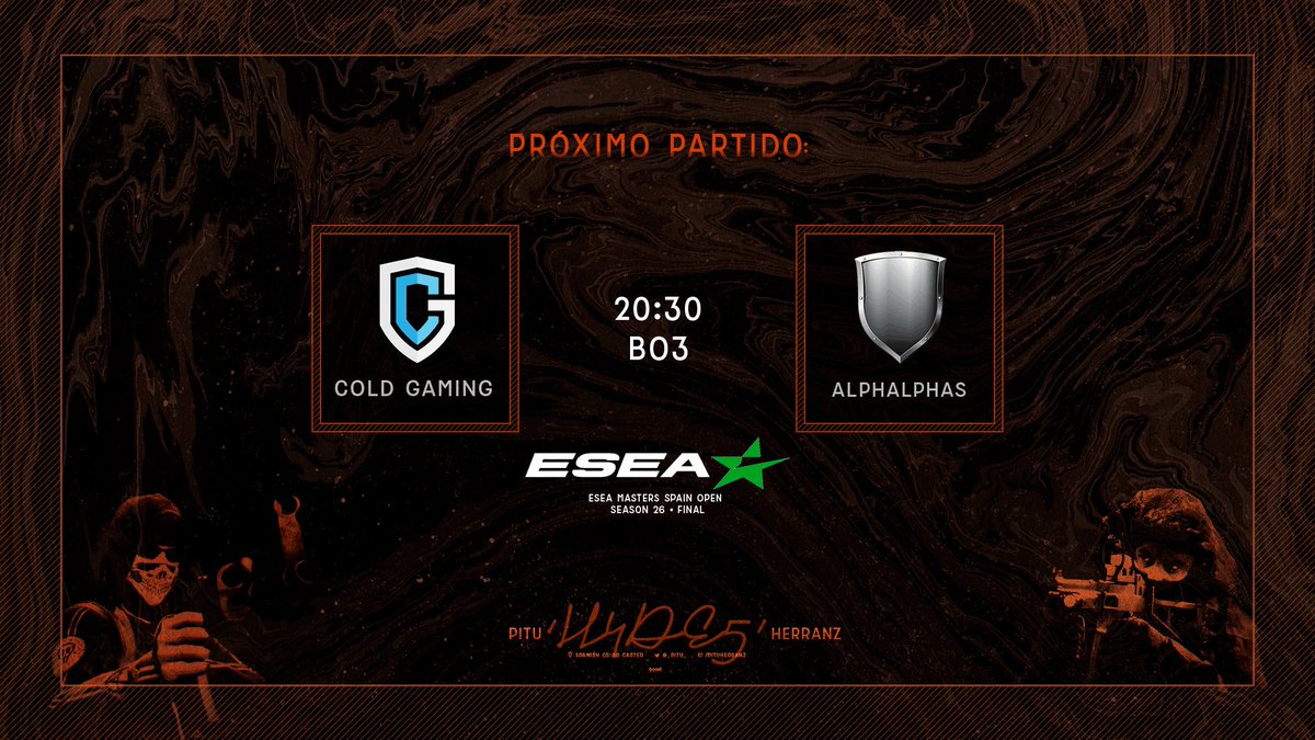 _Pitu_'s tweet photo. Hoy @TeamColdGaming y #Alphalphas resolverán una incógnita más.
Clasificarse para playoffs ✅
Llegar a la final ✅
Ganar la final ❓
Ganar relegations❓
Jugar #ESLmastersCS ❓
⏰ 20:30
📺 https://t.co/ADypqowC1a https://t.co/AiYPioWIVS