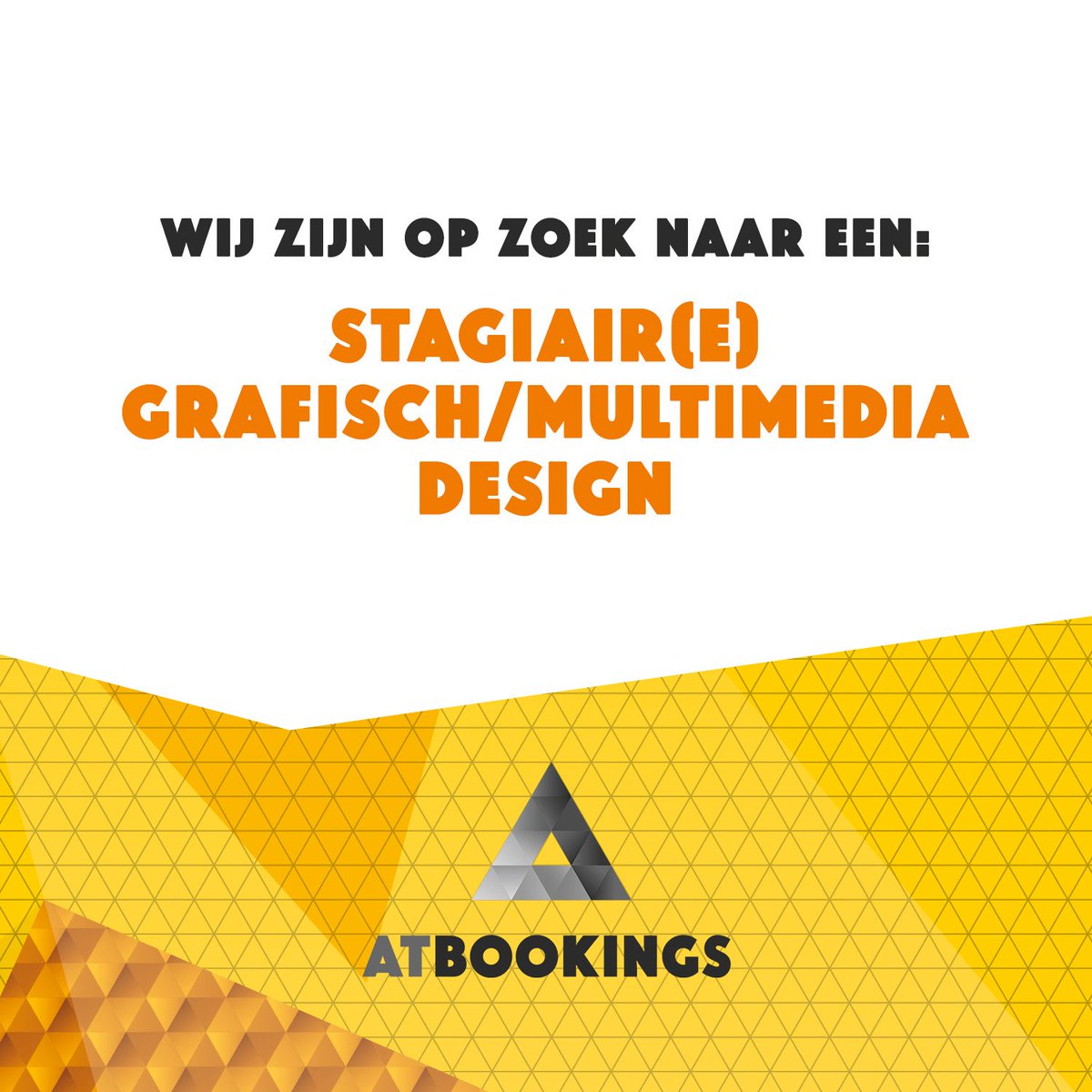 Wij zijn op zoek naar een Stagiair(e) Grafisch/Multimedia Design. Meer info: bit.ly/2ABBCQi #vacature #stage #design