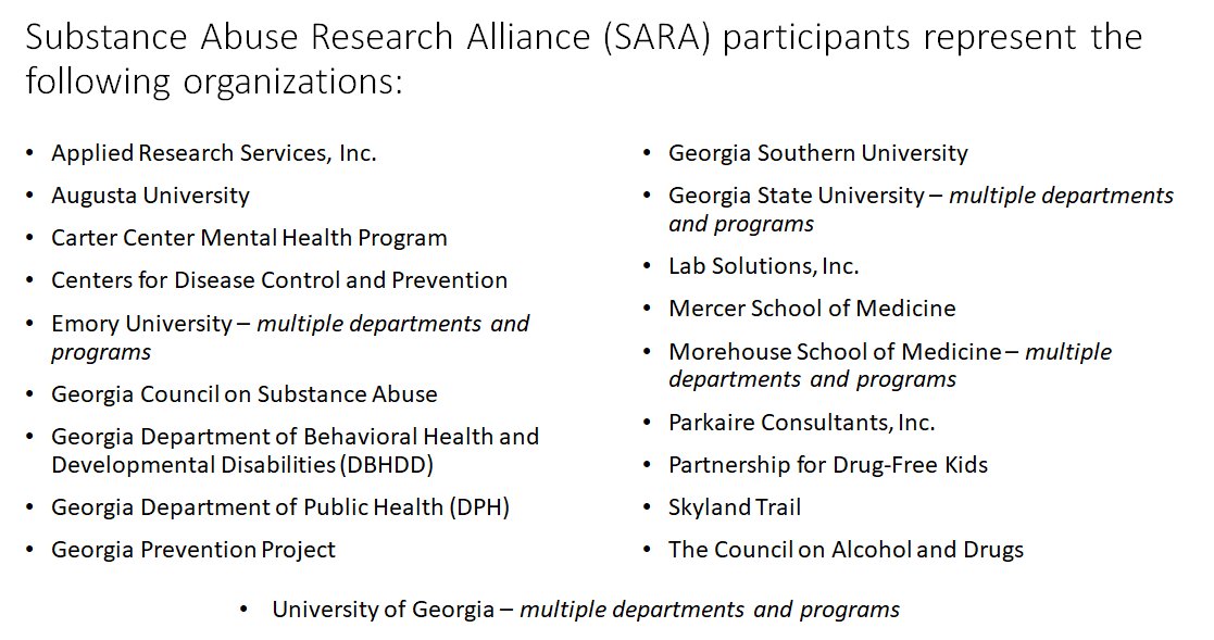 PassThePeach's tweet photo. #PassThePeach Recommendations from the 2016 white paper by the Substance Abuse Research Alliance (SARA) of the Georgia Prevention Project and the SARA participants from across Georgia https://t.co/0GqkCHKStY