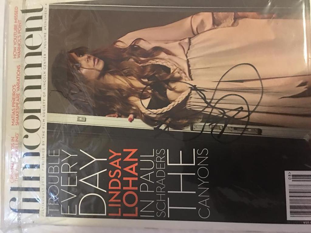 lindsay_lohan__'s tweet photo. Autographed @lindsaylohan #filmcomment magazine #lindsaylohan https://t.co/uMehcLCLHr https://t.co/cFWaHBO0KM