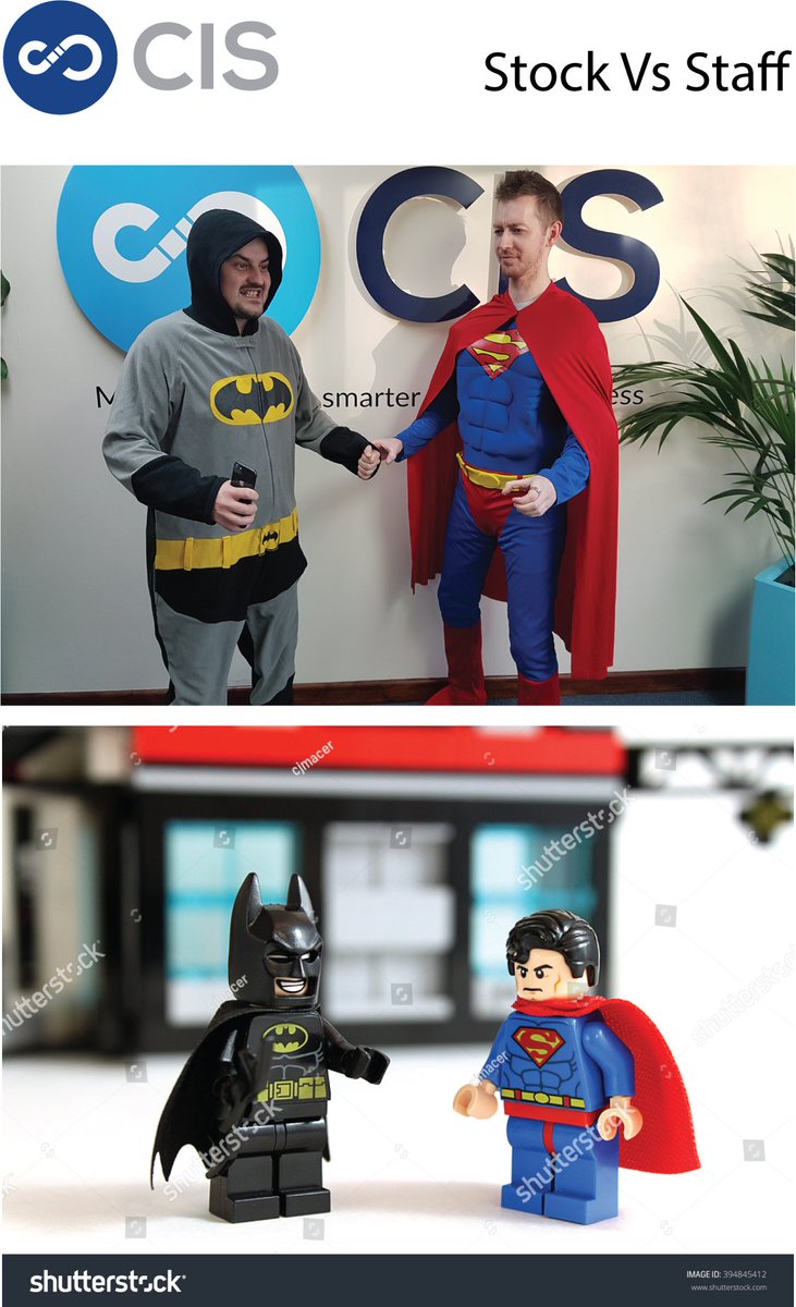 CIS_Oxford's tweet photo. As part of our fundraising efforts for this quarter's chosen #Charity today was a fancy dress day featuring #Batman (@weemandan) and #Superman  #StockVsStaff #Lego image courtesy of @Shutterstock https://t.co/EsD4xZJmwJ