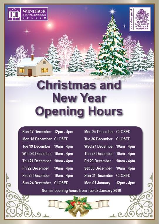 Windsor_Museum's tweet photo. Here are our Christmas Opening Times over the Festive period 🎄❄️☃️#christmasopeningtimes #Windsor #museum #ChristmasIsComing https://t.co/MHsIClLb3W