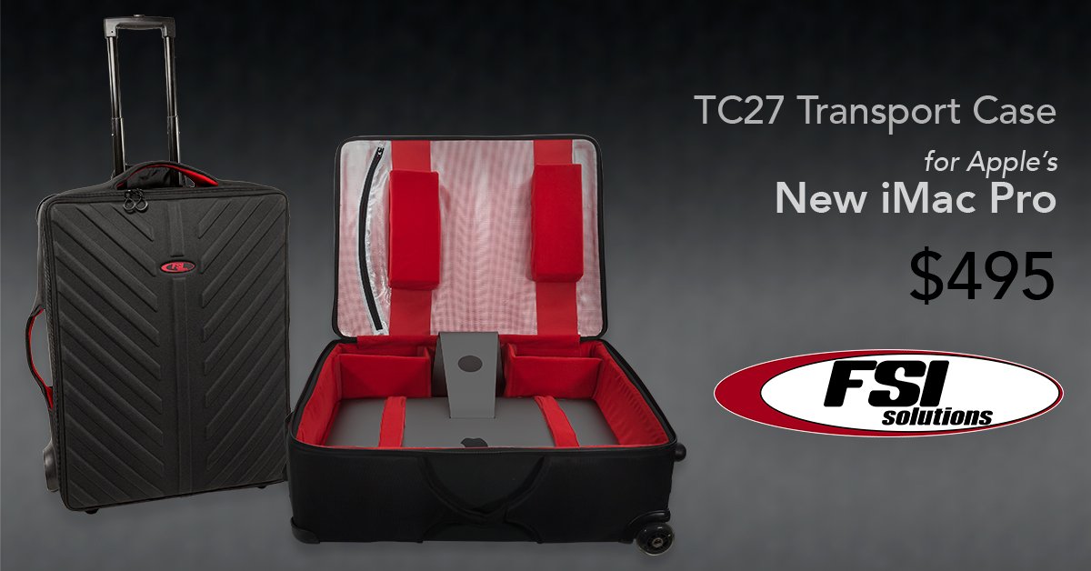 FSISolutions's tweet image. Have a new iMac pro on order? Plan on traveling with it?
The TC27 is the perfect iMac travel case.
Learn more at bit.ly/2C13fyP