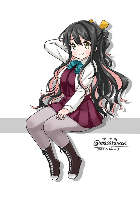 #艦これ版深夜の真剣お絵描き60分一本勝負
#艦これ版真剣お絵描き60分一本勝負_20171213
長波さま～遅刻ですスミマセヌ 