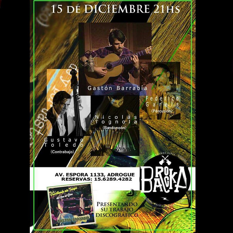 BarockaRestopub's tweet photo. ¡Buena semana, amigas/os! Llega un finde único en #Barocka: VIERNES 15/12 🎶: #GastónBarrabía presenta su último trabajo discográfico. 21 hs, tangos y criollas.
Info y reservas: 11-6289-4282 ✔ https://t.co/yyfirptncW