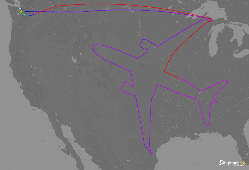 flightradar24's tweet image. Answers to a few common responses to the Airbus Christmas tree (and other special flights like the Boeing 787 drawing a 787):

1. Yes, it's real.
2. This is a test flight that would be conducted regardless of the particular flight path
