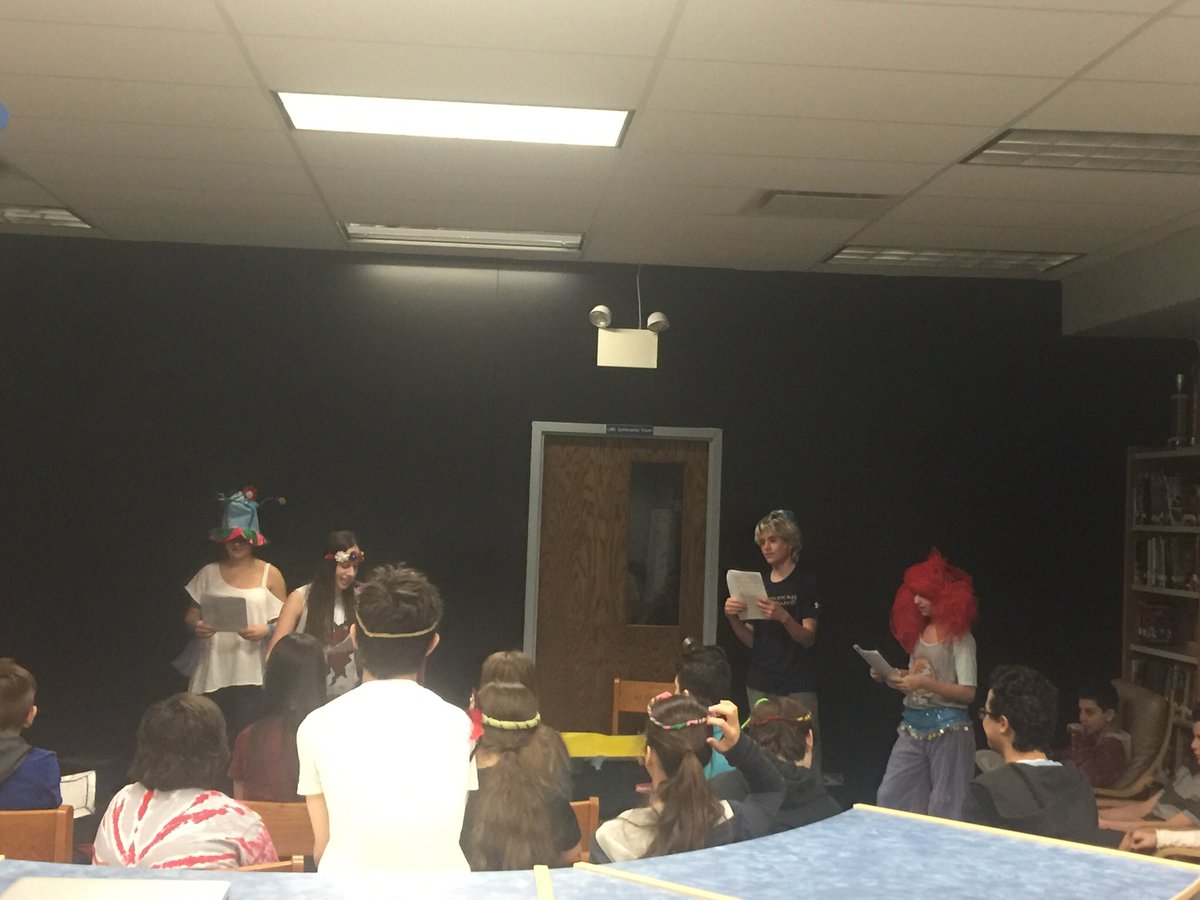 ssmolloy's tweet photo. 8th grade @109Caruso Fusion class performing Greek myths! @gneuses #ela #readerstheatre #engage109 #engagecms #moodandtone #takingrisks https://t.co/1trwH2iK5N