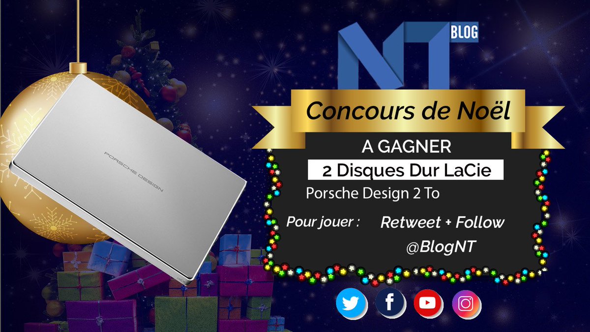 BlogNTMedia's tweet photo. Noël 2017 : Gagne un disque dur LaCie Porsche Design de 2 To https://t.co/IFSesioZaF via @BlogNT #Noel #LaCie #Seagate #concours #NoelDuBlogNT https://t.co/SpWTAahd0F