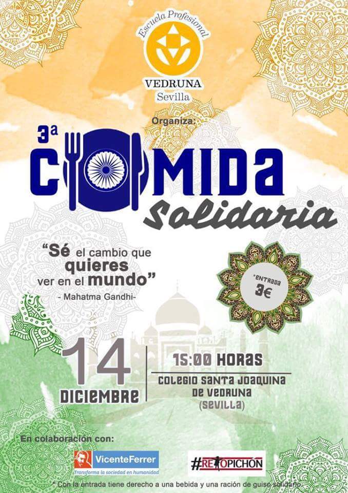 andaluciafvf's tweet photo. Mañana en @ccffvedrunasev, Comida Solidaria a beneficio de #VicenteFerrer y #RetoPichón. Cc @jlmunozescassi #Sevilla https://t.co/wHKe8Lq4aM
