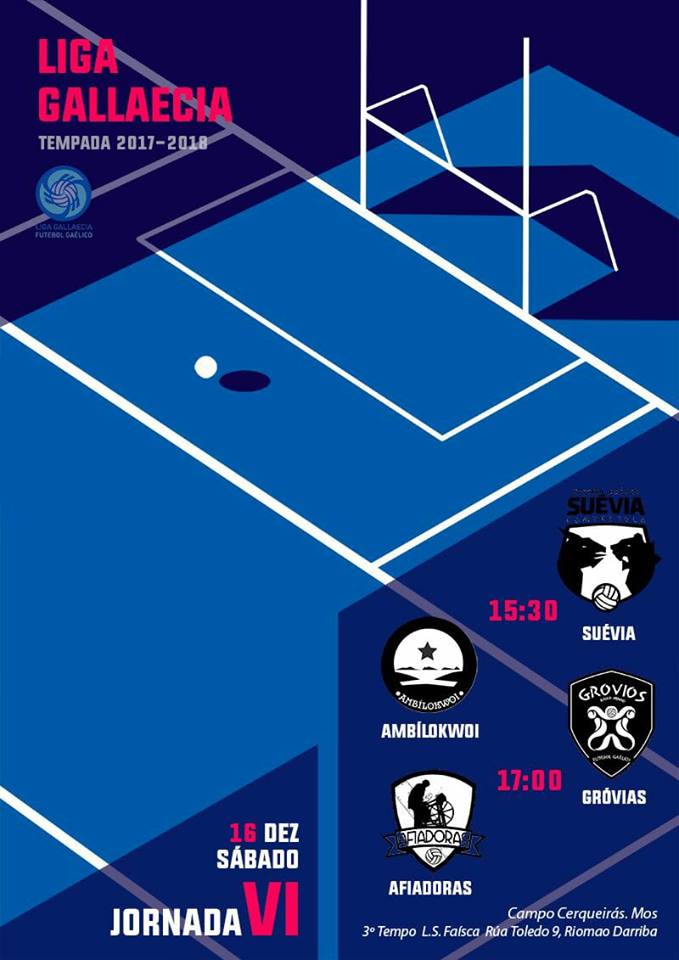 Última jornada de Liga do 2017 este fim de semana (jogos da VI jornada): 
🏐Grupo Norte sábado 19 em Sam Pedro de Nós (Oleiros) 
🏐Grupo Sul sábado 19 em Cerqueirás (Mos)