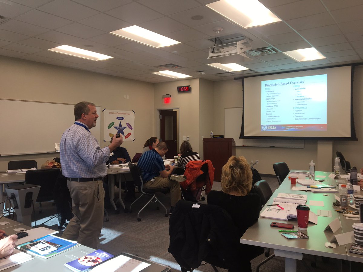 brindisi's tweet photo. Learning about Homeland Security Exercises and Evaluation Program (HSEEP). Discussion-based exercises include games like the #ExtremeEventGame from @koshlandscience. #EmPrep @theNASEM @DHSgov https://t.co/uA7Owb91YY