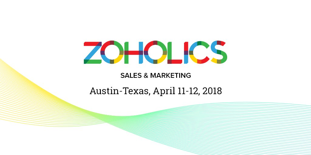 Zoho's tweet image. Join us at #Zoholics Sales &amp;amp; Marketing! Two days filled with product updates, interactive sessions and, hands-on training. REGISTER NOW. zoho.to/2nUlV0E