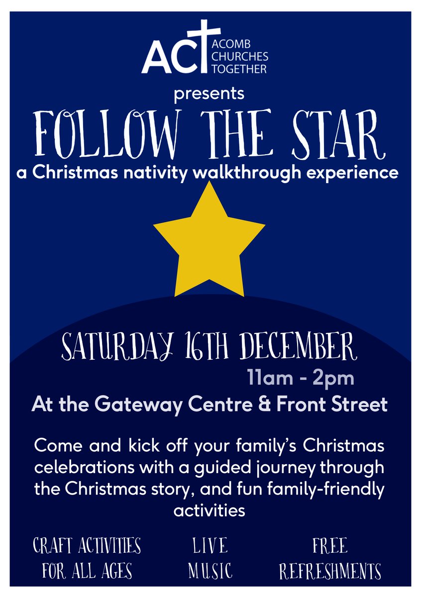 Acomb Churches (@acombchurches) on Twitter photo A nativity with a difference - a walkthrough experience where you meet the live characters. THIS SATURDAY in Acomb. Please RT <a href="/VisitYork/">✨ Visit York ✨</a> <a href="/CityofYork/">City of York Council</a> <a href="/BBCYork/">BBC York</a> <a href="/yorkpress/">The Press</a> <a href="/DioceseOfYork/">Diocese of York</a> #christmas #nativity #york A nativity with a difference - a walkthrough experience where you meet the live characters. THIS SATURDAY in Acomb. Please RT <a href="/VisitYork/">✨ Visit York ✨</a> <a href="/CityofYork/">City of York Council</a> <a href="/BBCYork/">BBC York</a> <a href="/yorkpress/">The Press</a> <a href="/DioceseOfYork/">Diocese of York</a> #christmas #nativity #york