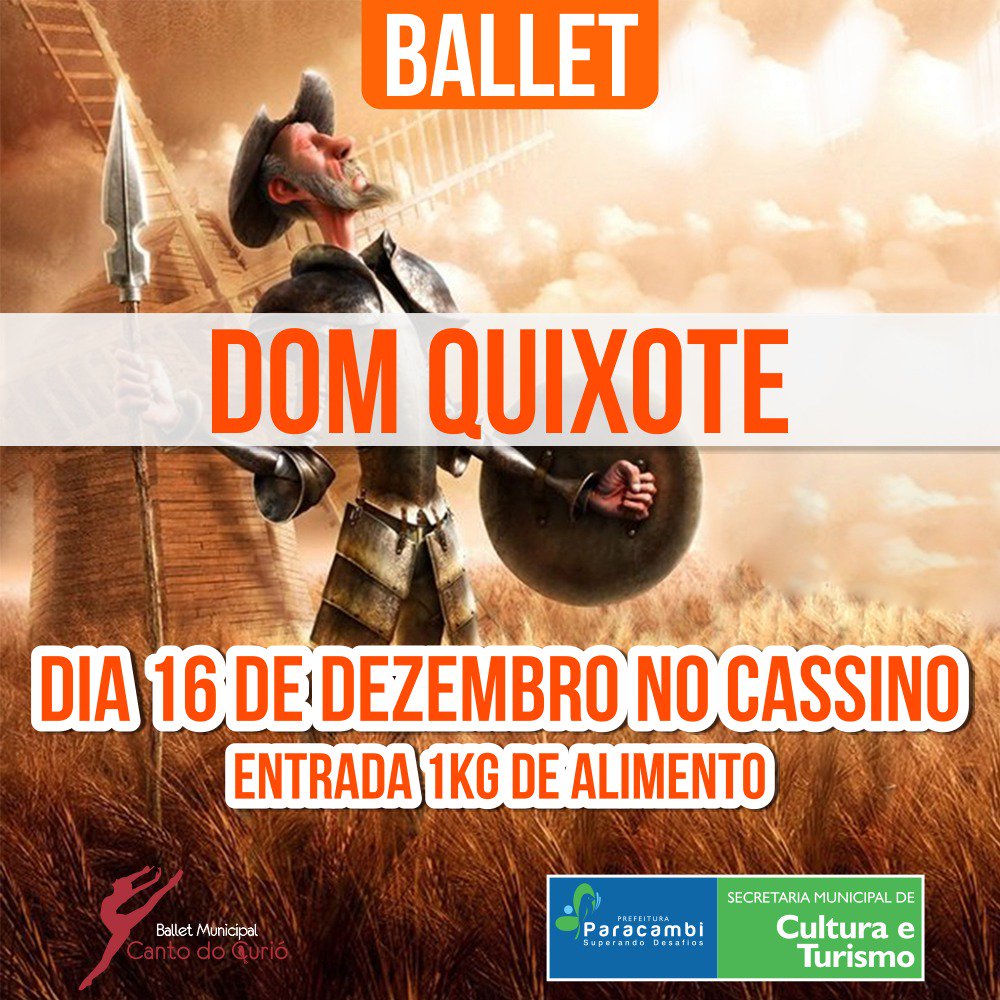 Pref_Paracambi's tweet photo. Sabe a boa do final de semana? A Cia. Municipal de Ballet Canto do Curió irá apresentar dois grandes clássicos no Cassino: sexta-feira (15) terá 'Alice no País das Maravilhas', e sábado (16) terá 'Dom Quixote'. Ambas às 19h, não perca! https://t.co/ddWxVcliiw