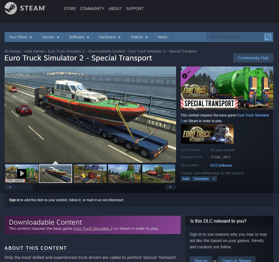 SCSsoftware's tweet photo. Special Transport DLC for Euro Truck Simulator 2 is now out on Steam! https://t.co/LYJhDh3urX https://t.co/KiG6IKLvFB