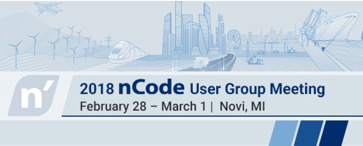 HBMnCode's tweet image. Join us February 28th and March 1st in Novi, MI as we present a number of featured topics during the 2018 nCode User Group Meeting!