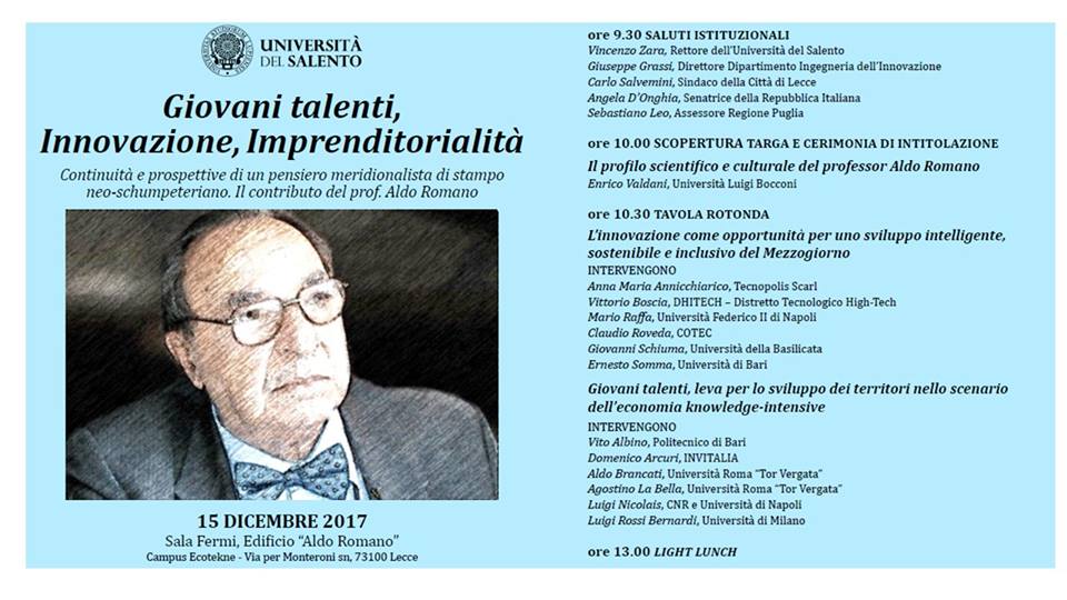 Dhitech Scarl (@dhitechscarl) on Twitter photo #SaveTheDate #15dicembre #Ecotekne #Lecce ore 9,30
Giovani #Talenti, #Innovazione #Imprenditorialità
Il contributo del Prof. Aldo Romano
<a href="/tiziana_valerio/">Tiziana Valerio</a> <a href="/ArtiPuglia/">ARTI Puglia</a> <a href="/alvisemarzo/">Alvise Marzo</a> <a href="/ADelliNoci/">Alessandro Delli Noci</a> <a href="/ComunediLecce/">Comune di Lecce</a> <a href="/RegionePuglia/">RegionePuglia</a> <a href="/Quoti_Puglia/">Quotidiano di Puglia</a> <a href="/GiornaledPuglia/">Giornale di Puglia</a> <a href="/beMINT_it/">beMINT</a> <a href="/netponpuglia/">Rete Antenna PON Puglia</a> #SaveTheDate #15dicembre #Ecotekne #Lecce ore 9,30
Giovani #Talenti, #Innovazione #Imprenditorialità
Il contributo del Prof. Aldo Romano
<a href="/tiziana_valerio/">Tiziana Valerio</a> <a href="/ArtiPuglia/">ARTI Puglia</a> <a href="/alvisemarzo/">Alvise Marzo</a> <a href="/ADelliNoci/">Alessandro Delli Noci</a> <a href="/ComunediLecce/">Comune di Lecce</a> <a href="/RegionePuglia/">RegionePuglia</a> <a href="/Quoti_Puglia/">Quotidiano di Puglia</a> <a href="/GiornaledPuglia/">Giornale di Puglia</a> <a href="/beMINT_it/">beMINT</a> <a href="/netponpuglia/">Rete Antenna PON Puglia</a>