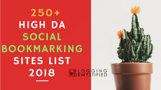 BlogDemystified's tweet image. 250+ High DA Social Bookmarking Sites List 2018 (UPDATED!) bloggingdemystified.com/social-bookmar…