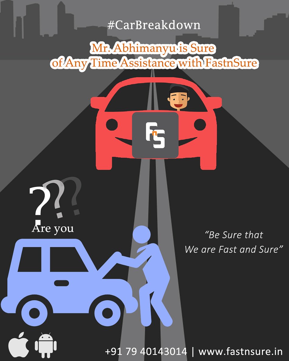 fastnsureindia's tweet image. "Be a Member of Fast n Sure for #CarBreakdownService 
visit us: fastnsure.in, 
Download an App: goo.gl/QHn8Bv