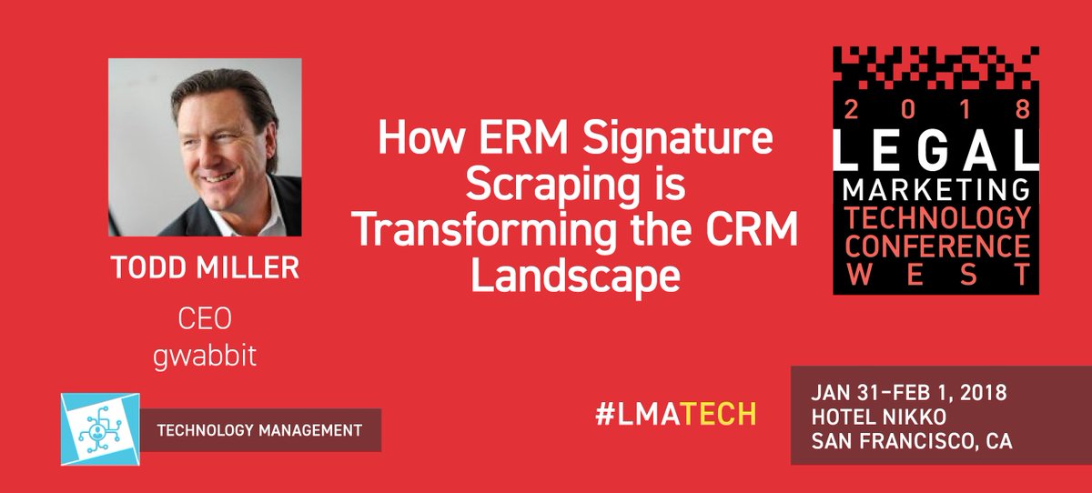 gwabbit's tweet photo. At LMA West, I’m going to present the two problematic assumptions driving traditional CRM that have been exposed by signature scraping, as well as the new CRM model that has been revealed in the process. I think this is one of those sessions where you may have an “ah ha!” moment. https://t.co/o6xD6NNBaB