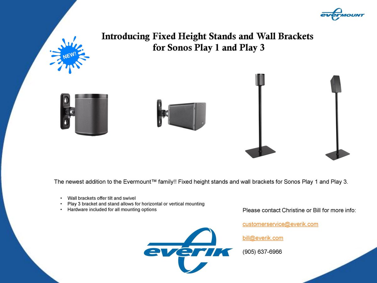 EverikLtd's tweet photo. Everik now has brackets and stands for Sonos Play 1 and Play 3!!! https://t.co/UtngrzneYQ